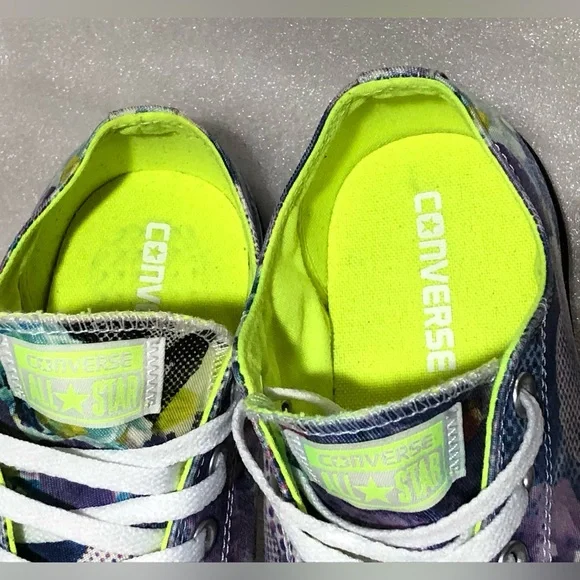 Converse Purple and Blue Artistic Print Sneakers - Picture 7 of 10
